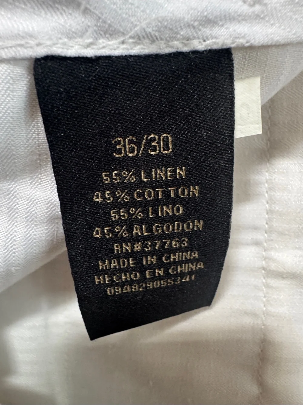Axist Men's White Linen-Blend Casual Pants men’s 36x30